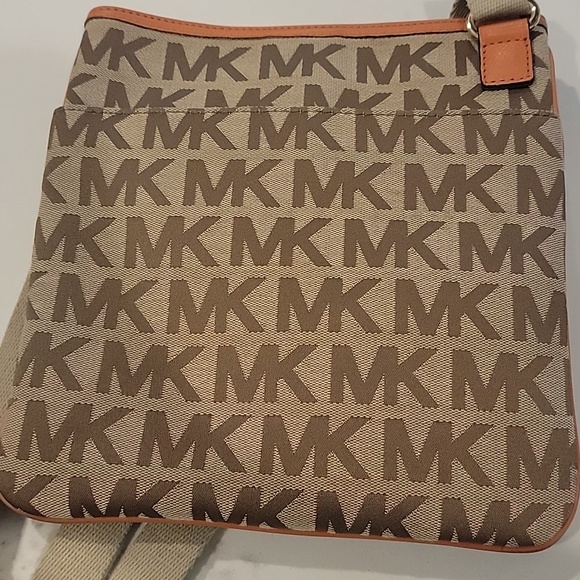 Michael Kors Beige and Orange MK Logo Crossbody - Picture 10 of 16
